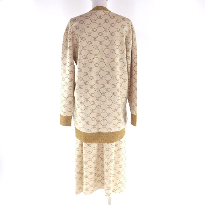 Excellent GUCCI suit Beige gold wool Women 605910/605923