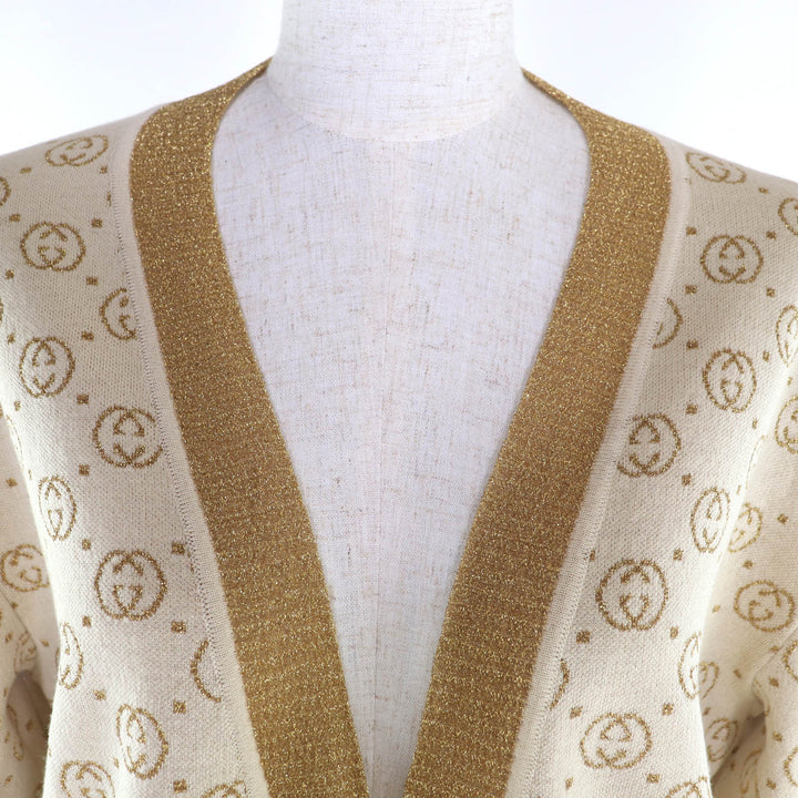 Excellent GUCCI suit Beige gold wool Women 605910/605923