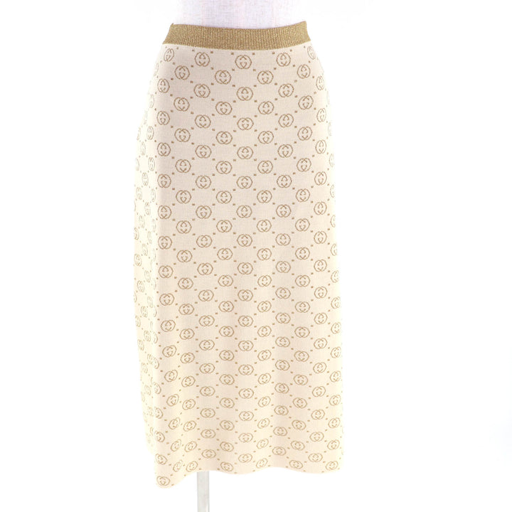 Excellent GUCCI suit Beige gold wool Women 605910/605923