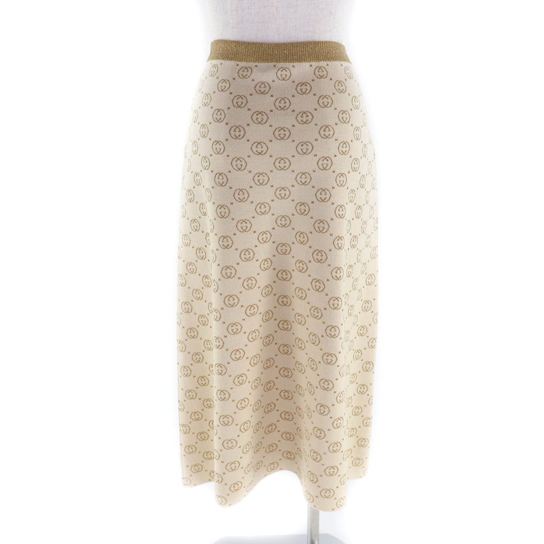 Excellent GUCCI suit Beige gold wool Women 605910/605923