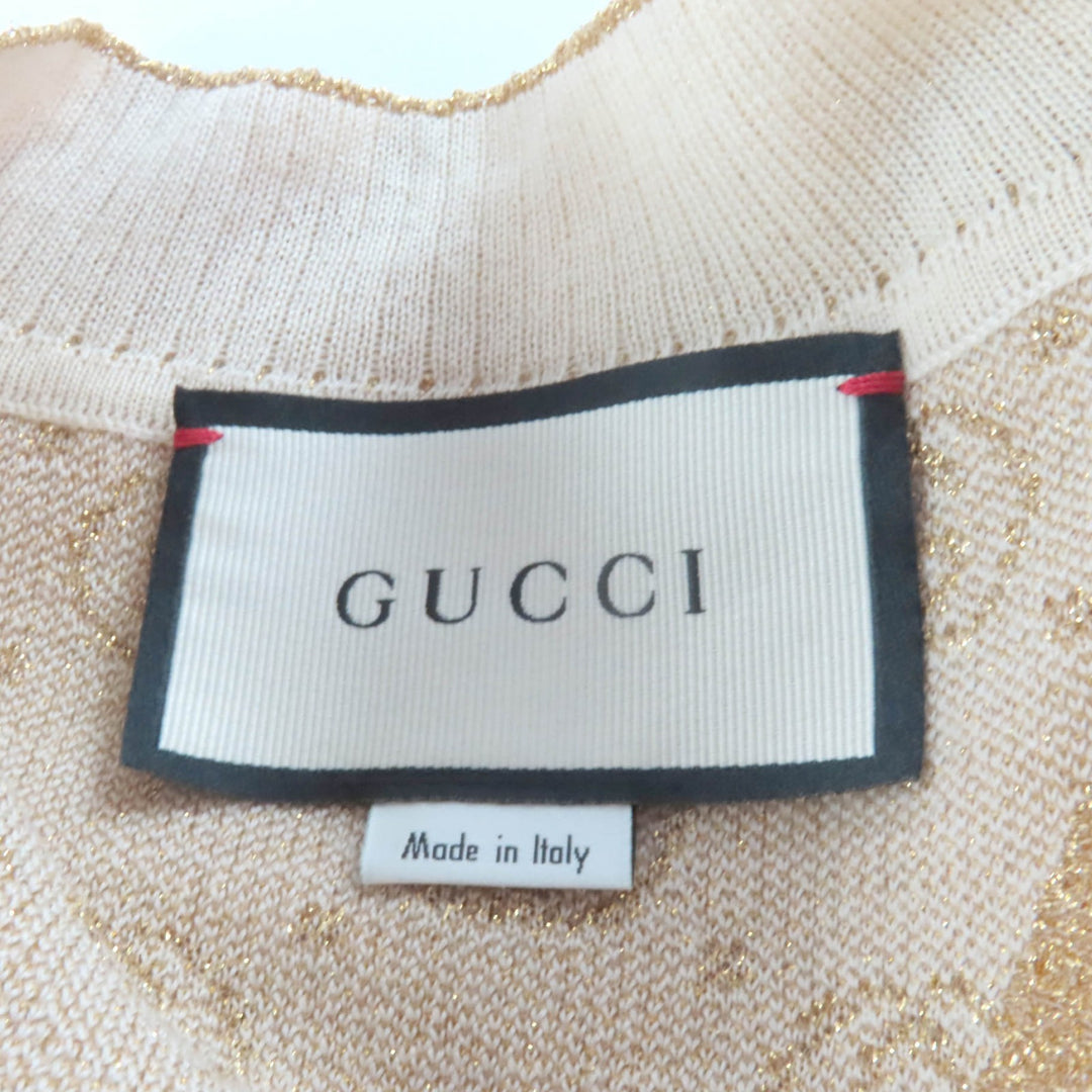 Excellent GUCCI suit Beige gold wool Women 605910/605923
