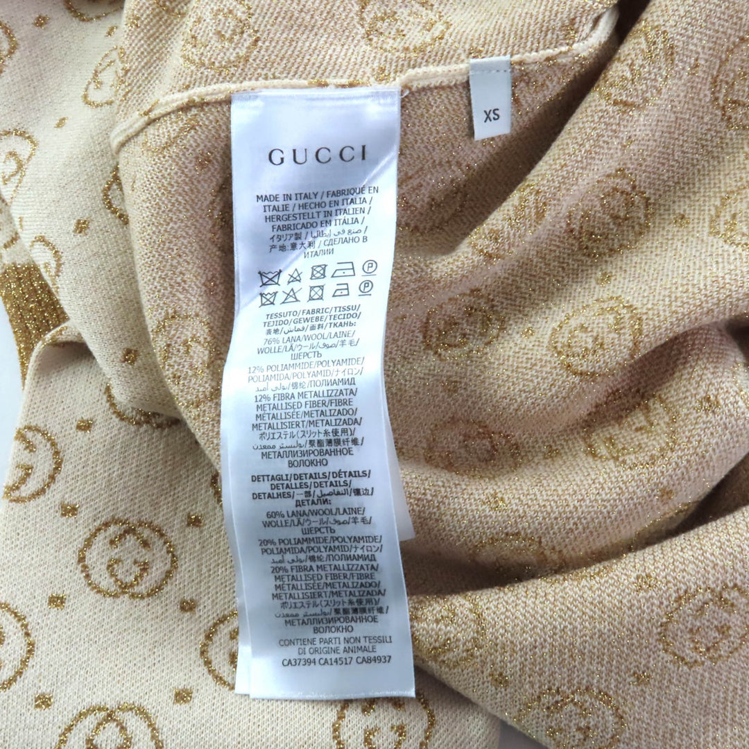 Excellent GUCCI suit Beige gold wool Women 605910/605923