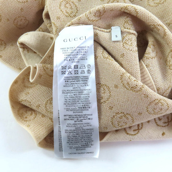 Excellent GUCCI suit Beige gold wool Women 605910/605923