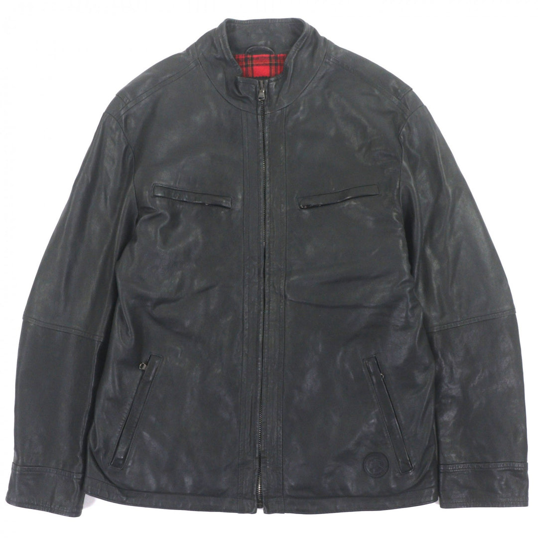 Discounted Very Good HUNTING WORLD Leather jacket black Sheep leather mens 52