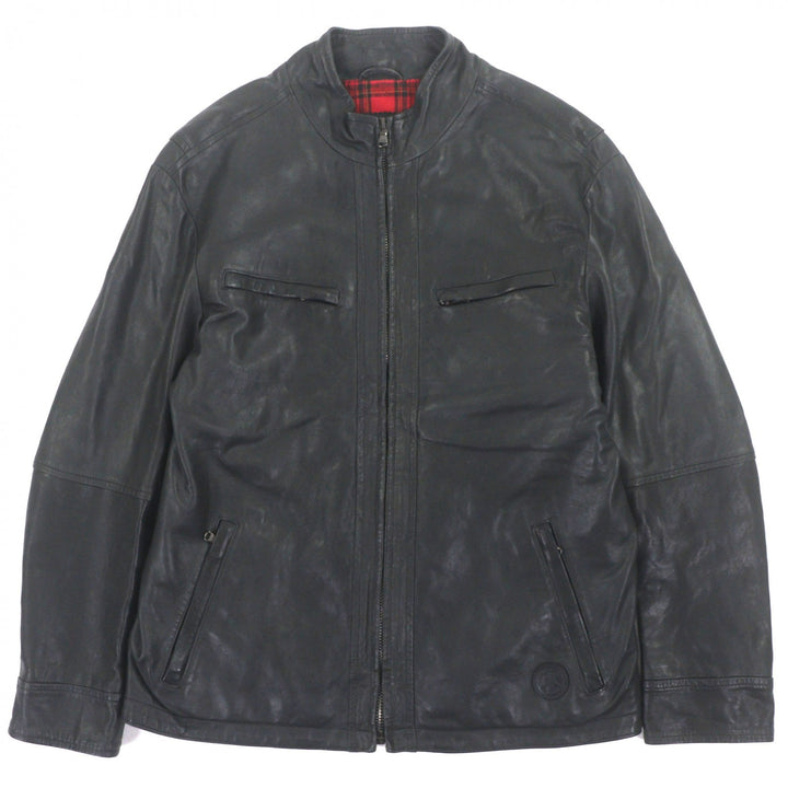 Discounted Very Good HUNTING WORLD Leather jacket black Sheep leather mens 52