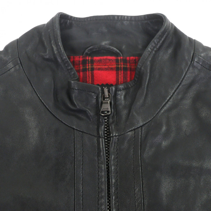 Discounted Very Good HUNTING WORLD Leather jacket black Sheep leather mens 52