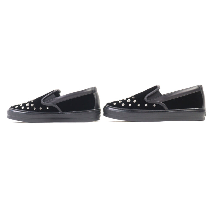 Excellent Salvatore Ferragamo Slip-on PACAU ROCK black velvet Women 8 RY5822