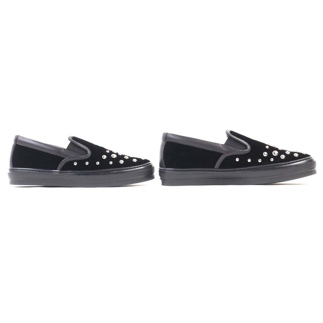 Excellent Salvatore Ferragamo Slip-on PACAU ROCK black velvet Women 8 RY5822