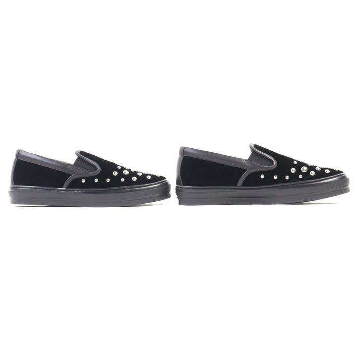 Excellent Salvatore Ferragamo Slip-on PACAU ROCK black velvet Women 8 RY5822