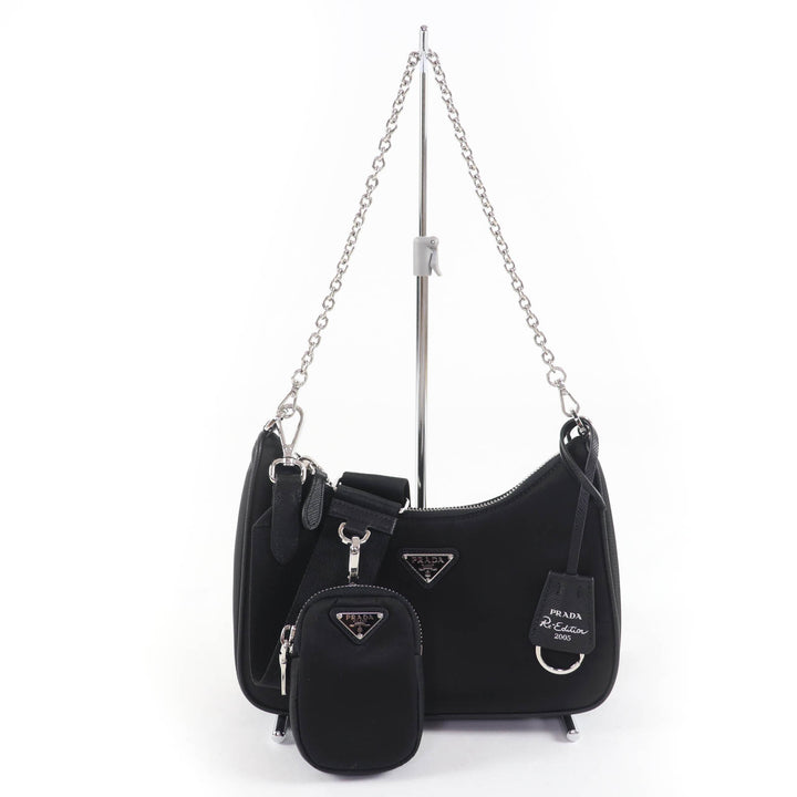Pristine PRADA Shoulder Bag Re-Edition Triangle Logo 2-Way with Pouch 1BH204