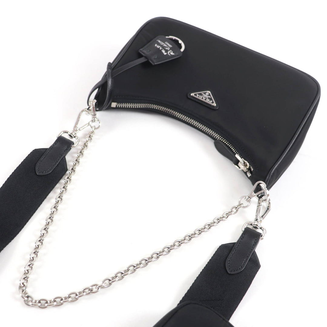 Pristine PRADA Shoulder Bag Re-Edition Triangle Logo 2-Way with Pouch 1BH204