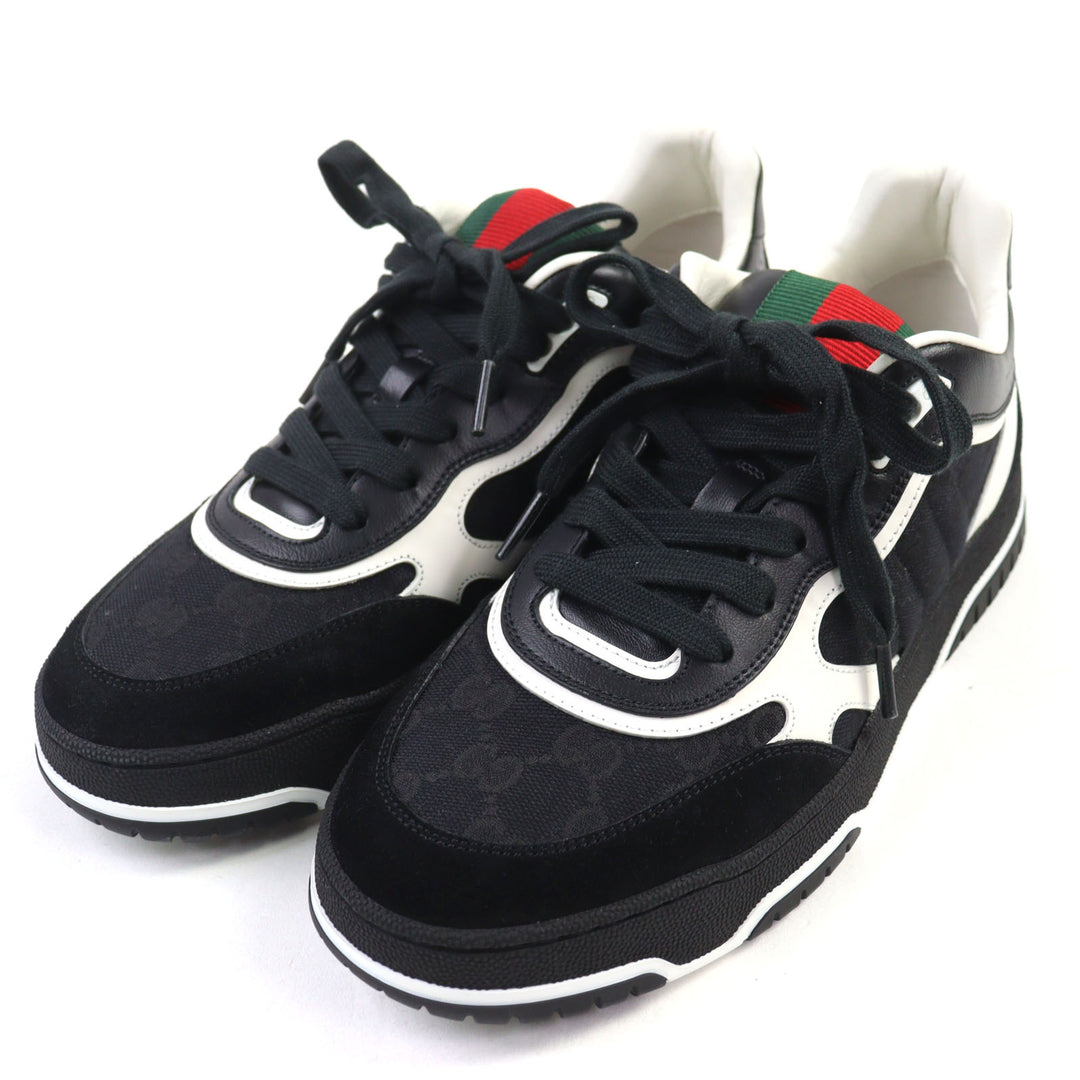 新品 GUCCI スニーカー Reweb GG キャンバス シェリーライン ブラックレザー 39.5 807057