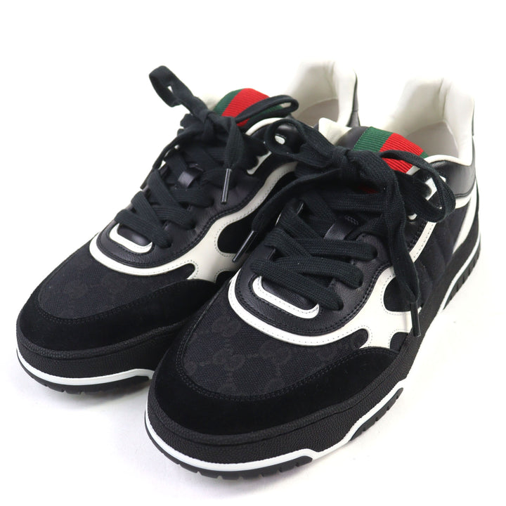 新品 GUCCI スニーカー Reweb GG キャンバス シェリーライン ブラックレザー 39.5 807057