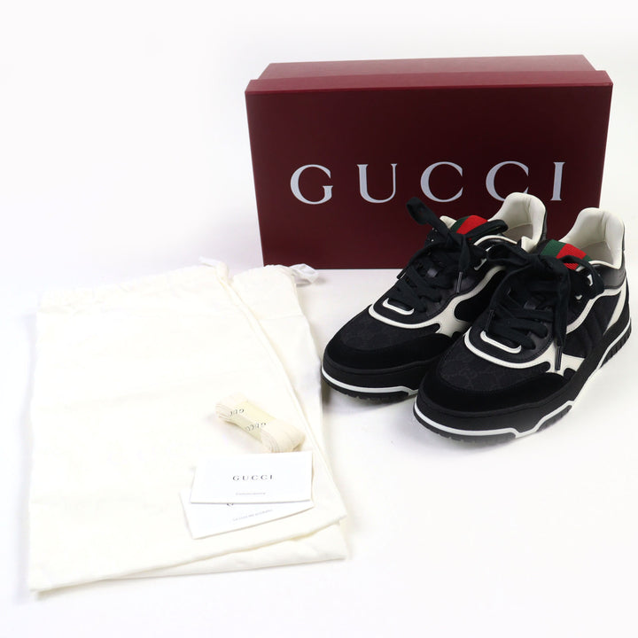 新品 GUCCI スニーカー Reweb GG キャンバス シェリーライン ブラックレザー 39.5 807057