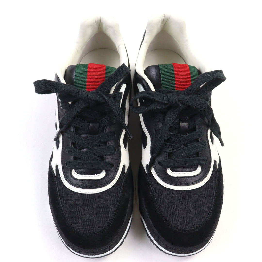 新品 GUCCI スニーカー Reweb GG キャンバス シェリーライン ブラックレザー 39.5 807057