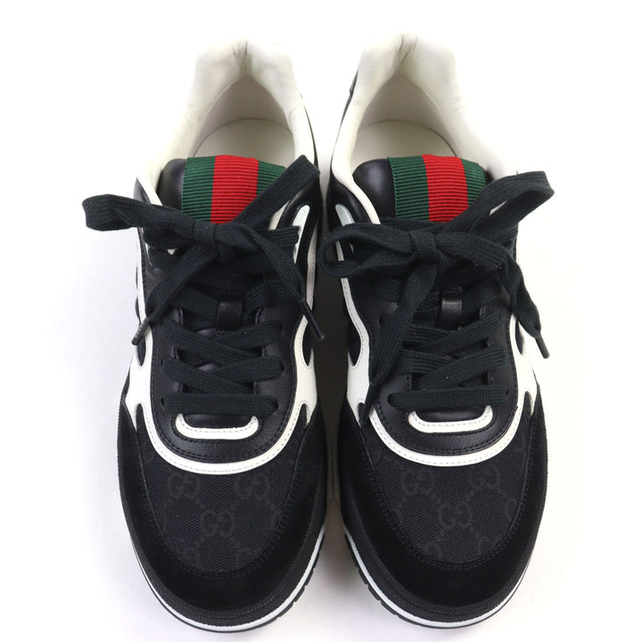 新品 GUCCI スニーカー Reweb GG キャンバス シェリーライン ブラックレザー 39.5 807057