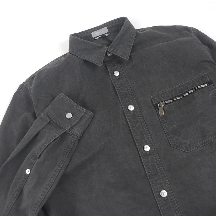 新品 DIOR 長袖シャツ クチュール ウォッシュ仕上げ グレー 39 383D587AY520