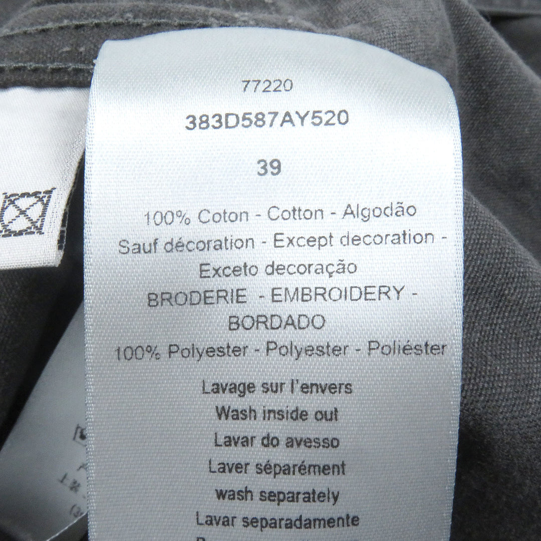 新品 DIOR 長袖シャツ クチュール ウォッシュ仕上げ グレー 39 383D587AY520