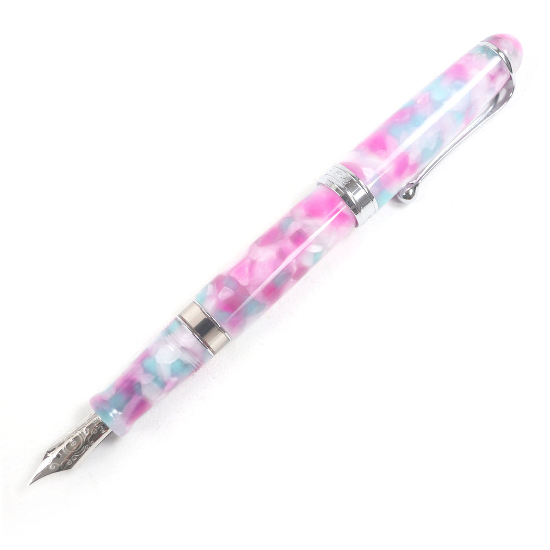 Pristine AURORA fountain pen Viaggio Segreto MANTOVA Mantova Pink blue 18K mens