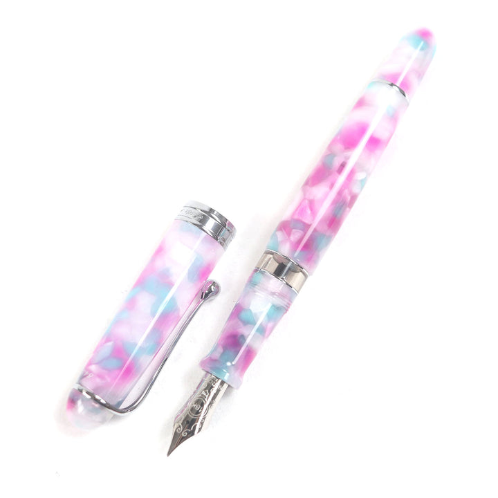 Pristine AURORA fountain pen Viaggio Segreto MANTOVA Mantova Pink blue 18K mens
