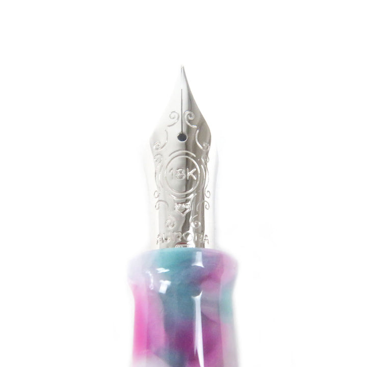 Pristine AURORA fountain pen Viaggio Segreto MANTOVA Mantova Pink blue 18K mens
