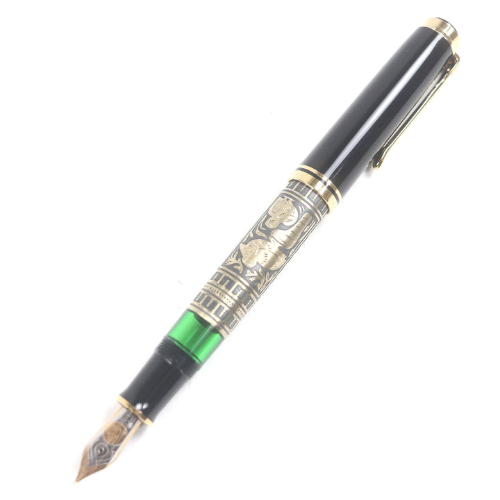 PERIKAN 万年筆 スーヴェルン ビッグ トレド キャップタイプ ブラックゴールド 18K メンズ M900