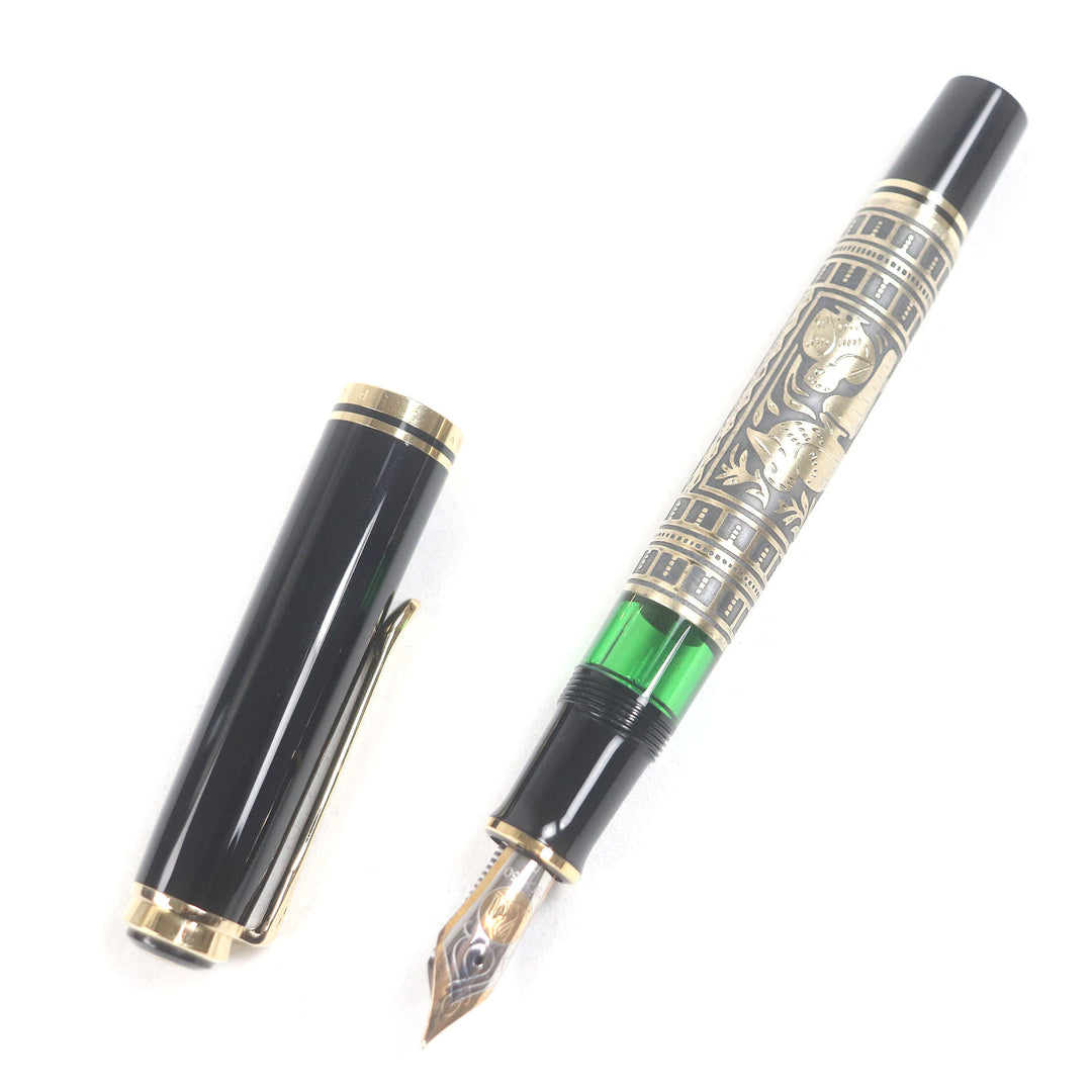 PERIKAN 万年筆 スーヴェルン ビッグ トレド キャップタイプ ブラックゴールド 18K メンズ M900