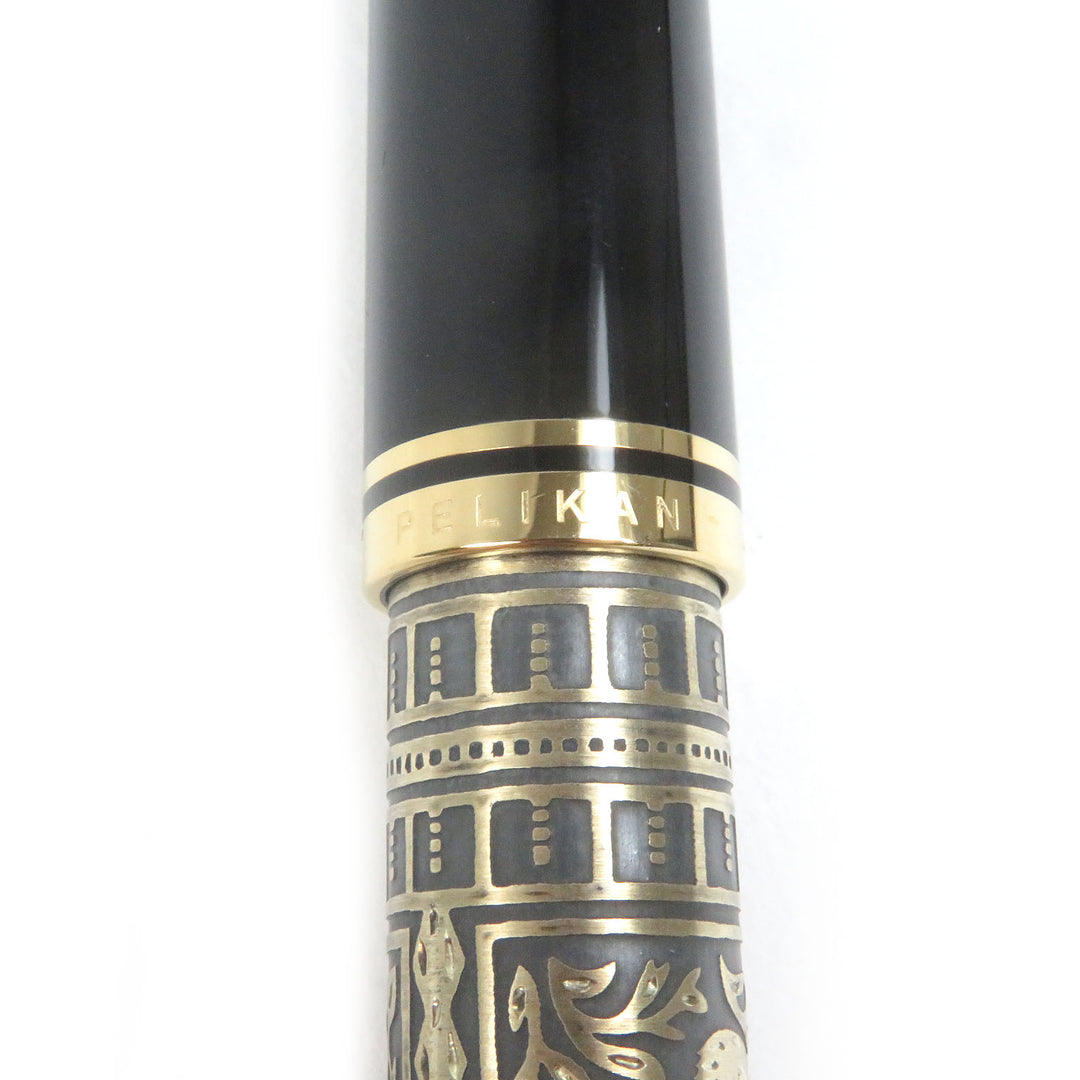 PERIKAN 万年筆 スーヴェルン ビッグ トレド キャップタイプ ブラックゴールド 18K メンズ M900