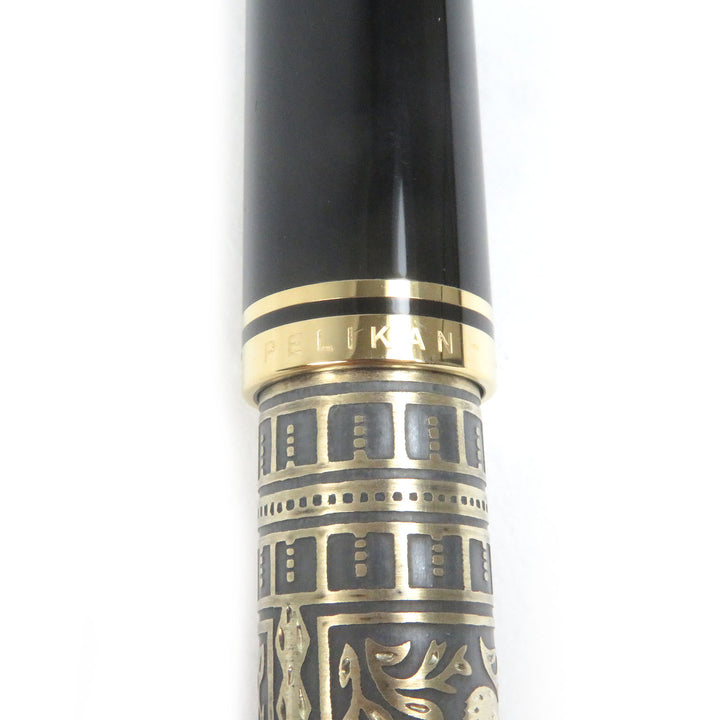 PERIKAN 万年筆 スーヴェルン ビッグ トレド キャップタイプ ブラックゴールド 18K メンズ M900