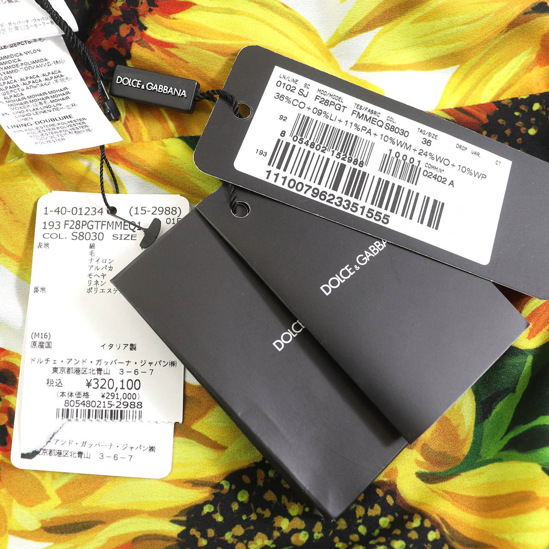 新品ドルチェ＆ガッバーナ ジャケット 黒タグ、花柄裏地、36 F28PGT