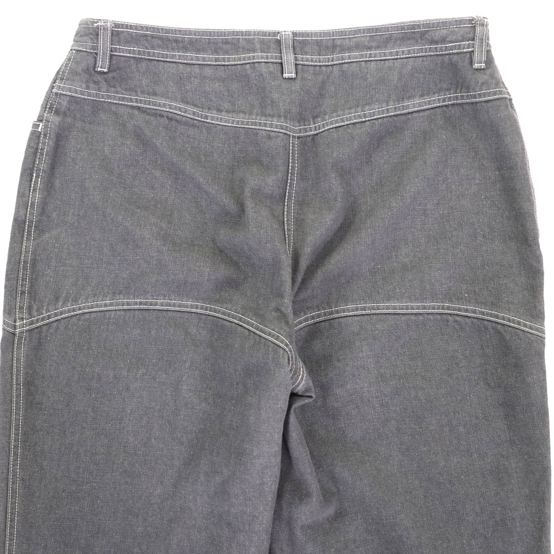 素晴らしい CHANEL デニムパンツ COCOマーク ラインストーン COCOボタン グレー コットン レディース 01P P17693
