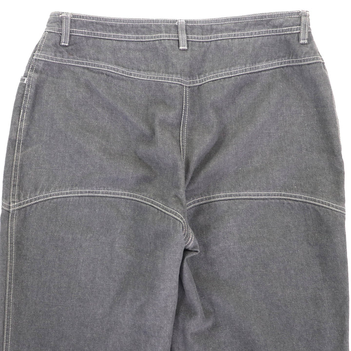 素晴らしい CHANEL デニムパンツ COCOマーク ラインストーン COCOボタン グレー コットン レディース 01P P17693