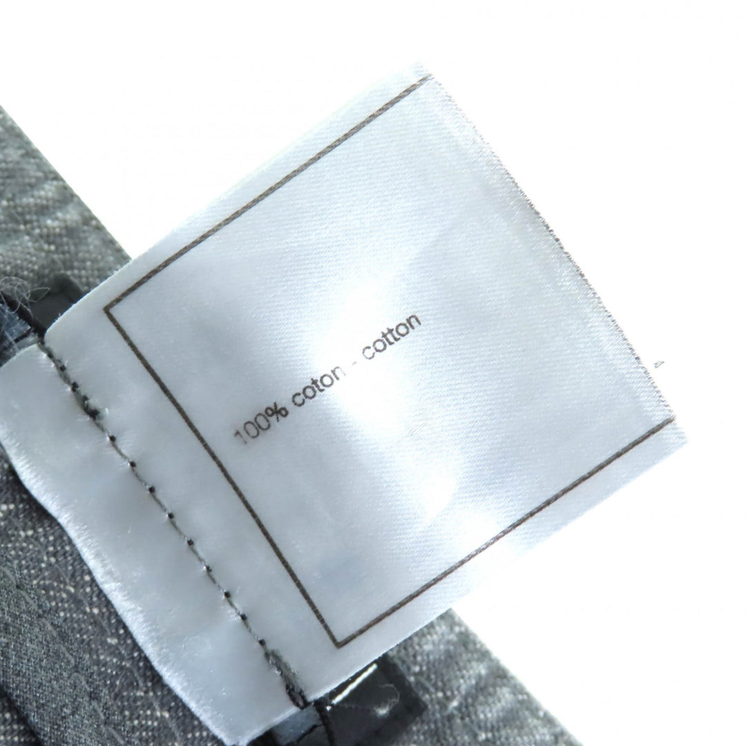 素晴らしい CHANEL デニムパンツ COCOマーク ラインストーン COCOボタン グレー コットン レディース 01P P17693