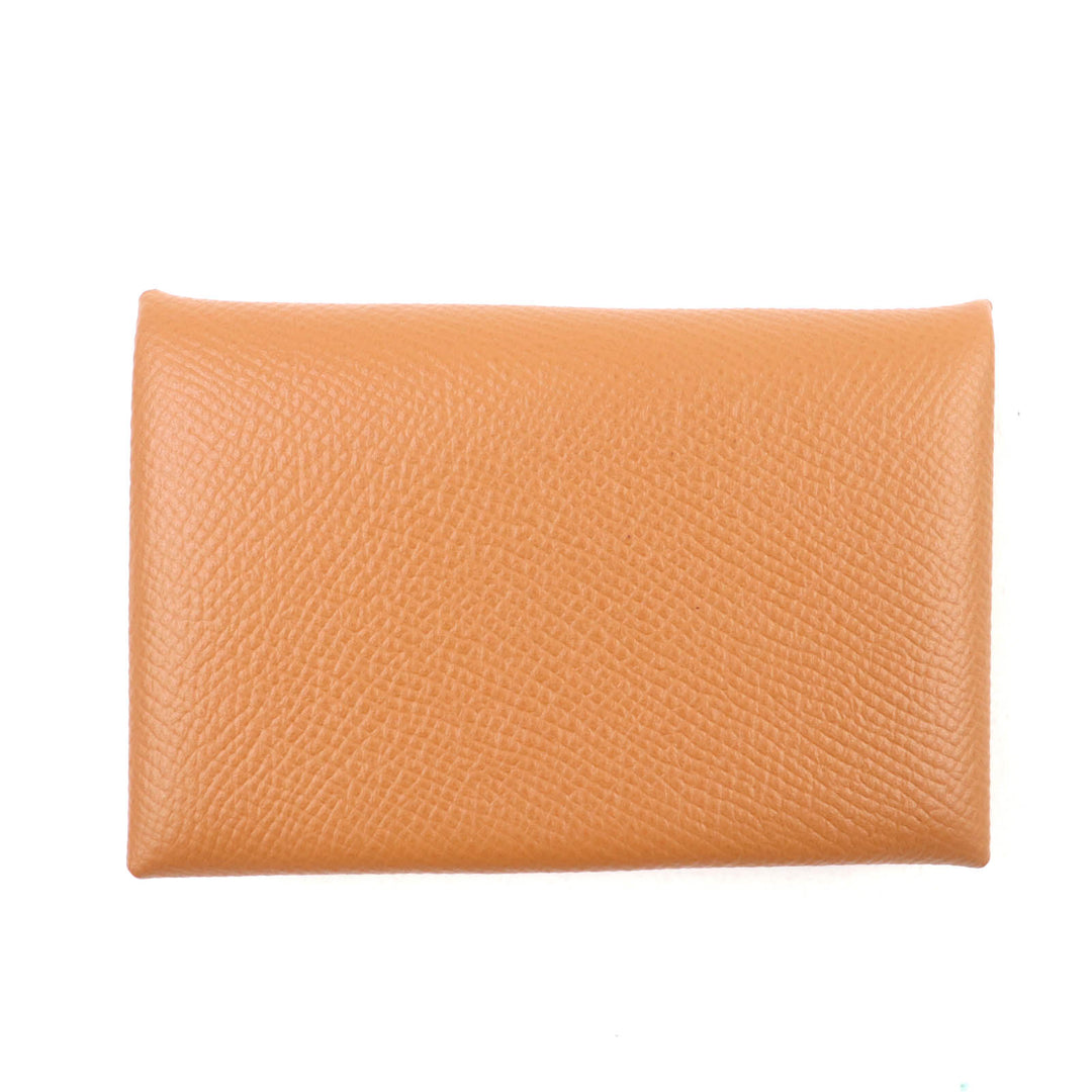 Pristine HERMES Card Case Calvi Epsom Leather Women
