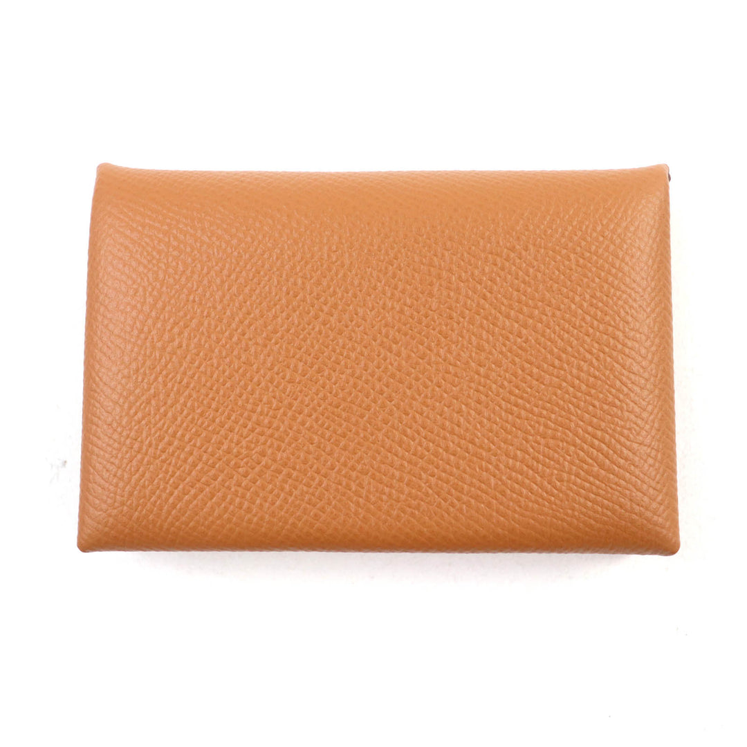 Pristine HERMES Card Case Calvi Epsom Leather Women