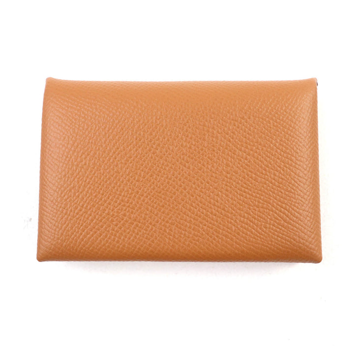 Pristine HERMES Card Case Calvi Epsom Leather Women