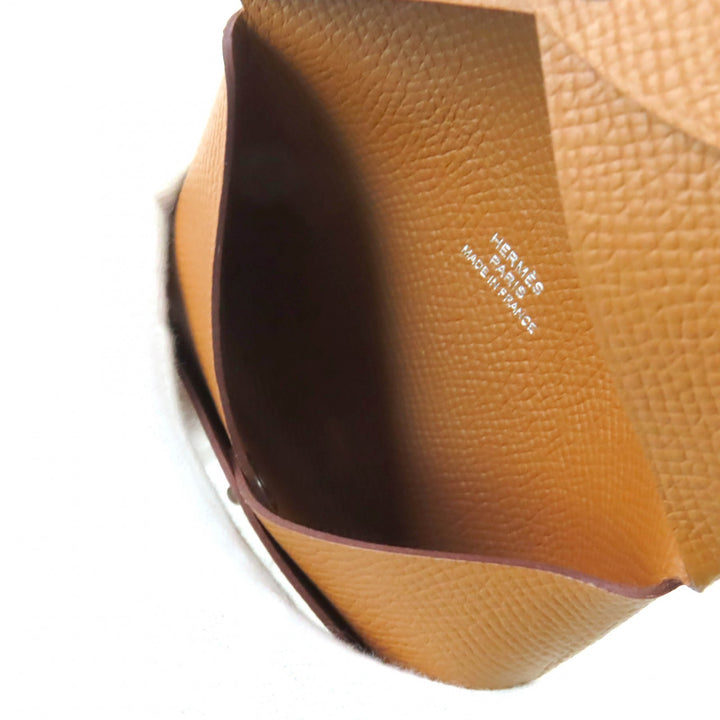 Pristine HERMES Card Case Calvi Epsom Leather Women