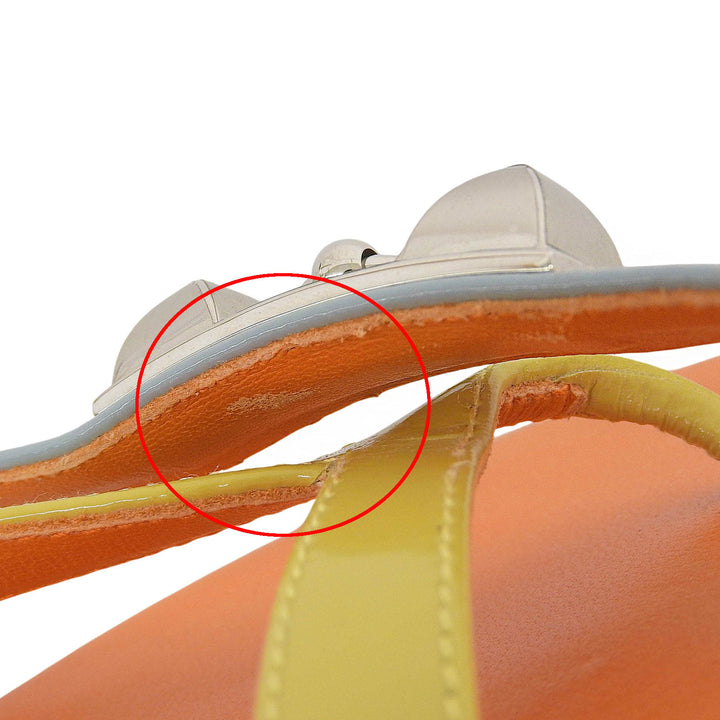 Great HERMES Sandals Orange Light Blue Yellow leather Women 36