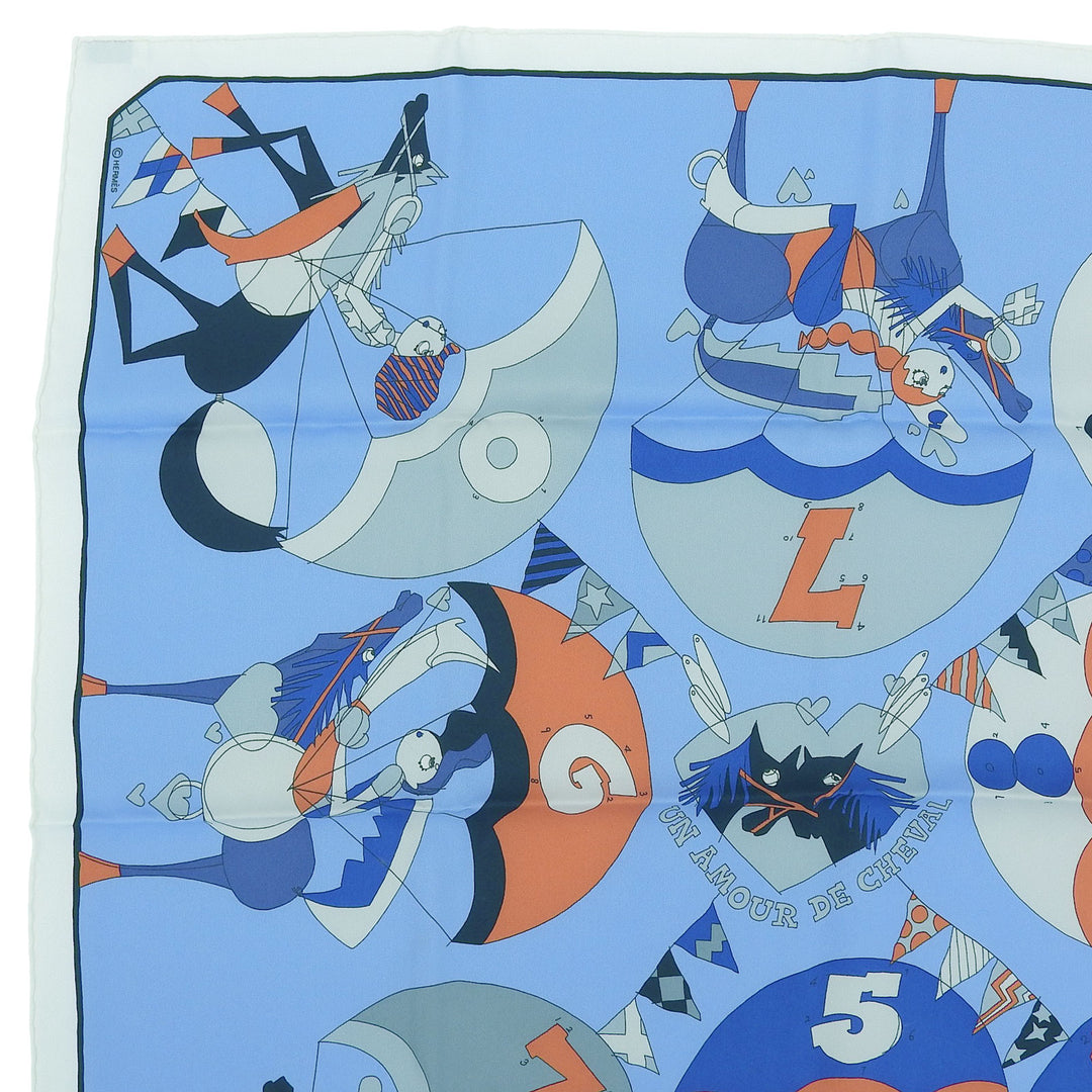 新品 HERMES スカーフ Love for horses マルチカラー シルク レディース