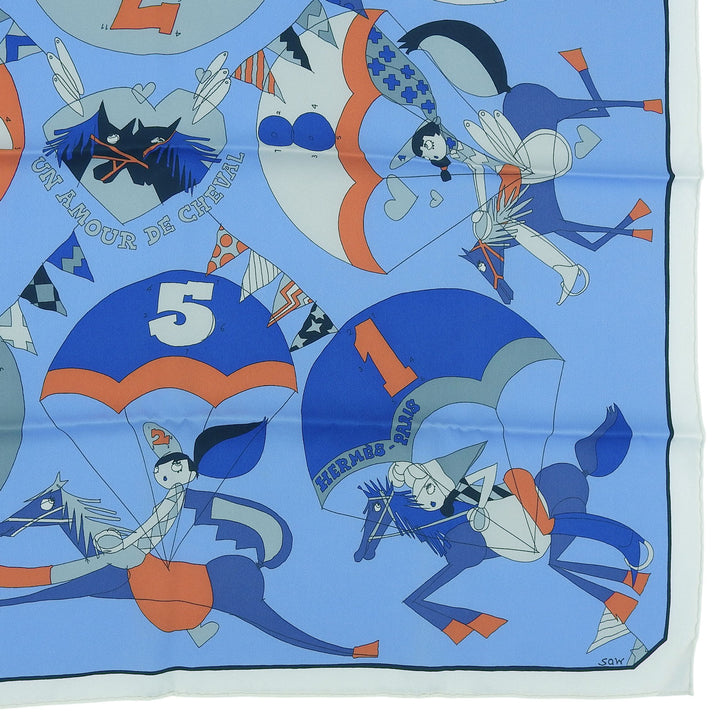 新品 HERMES スカーフ Love for horses マルチカラー シルク レディース