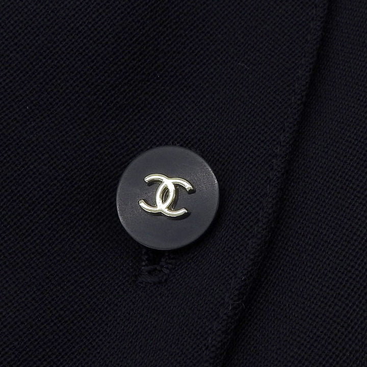 Excellent CHANEL Tight Skirt Dark navy wool Women 36 36P P06492