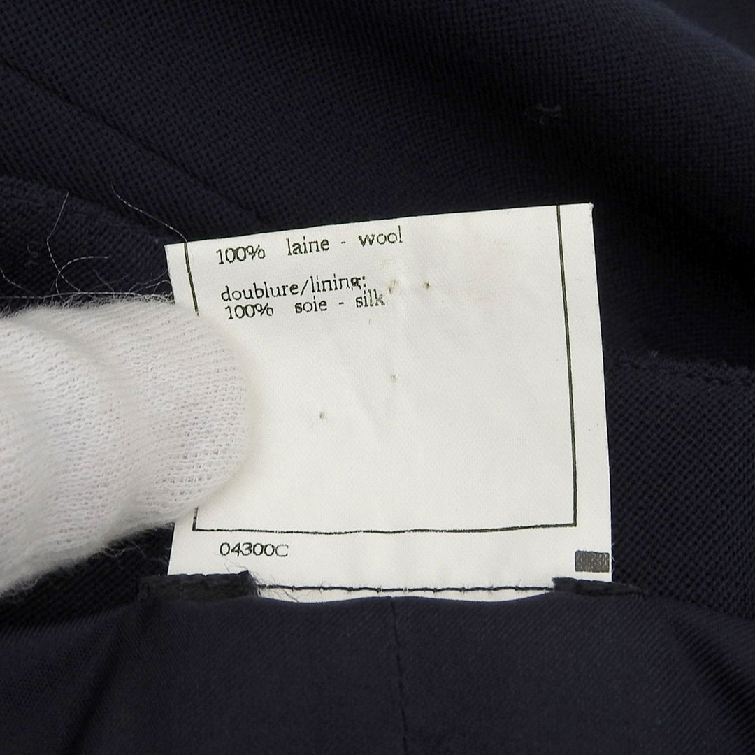 Excellent CHANEL Tight Skirt Dark navy wool Women 36 36P P06492