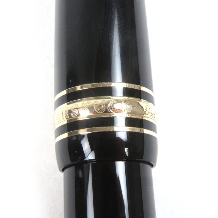 Great MONTBLANC fountain pen Meisterstck Pix Le Grand Cap type Black gold 14K