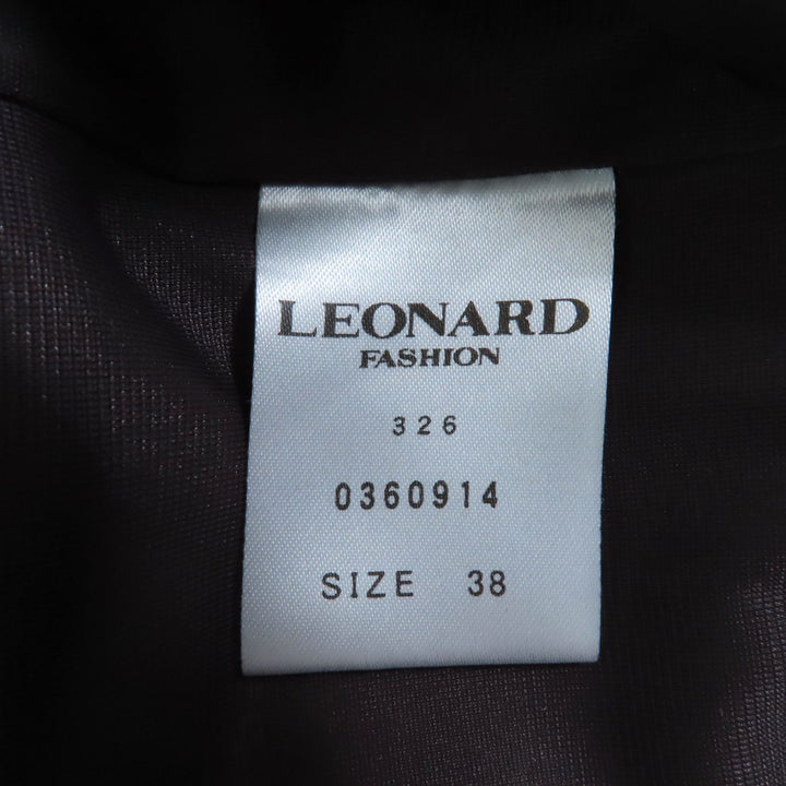 素晴らしいLEONARD FASHIONワンピースダークブラウンウールレディース38