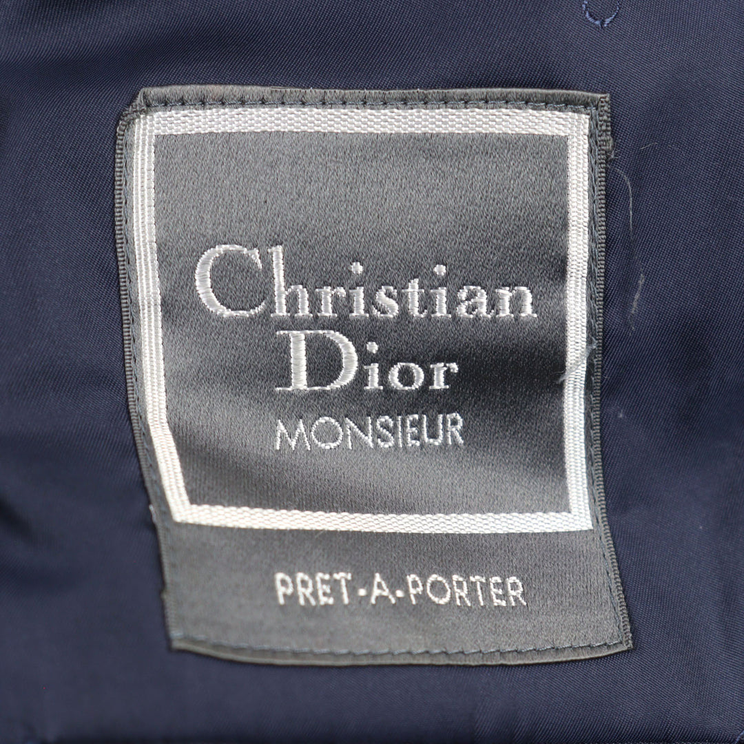 素晴らしいクリスチャン・ディオール MONSIEUR ブレザー ロゴボタン、全面ロゴ裏地、ウール
