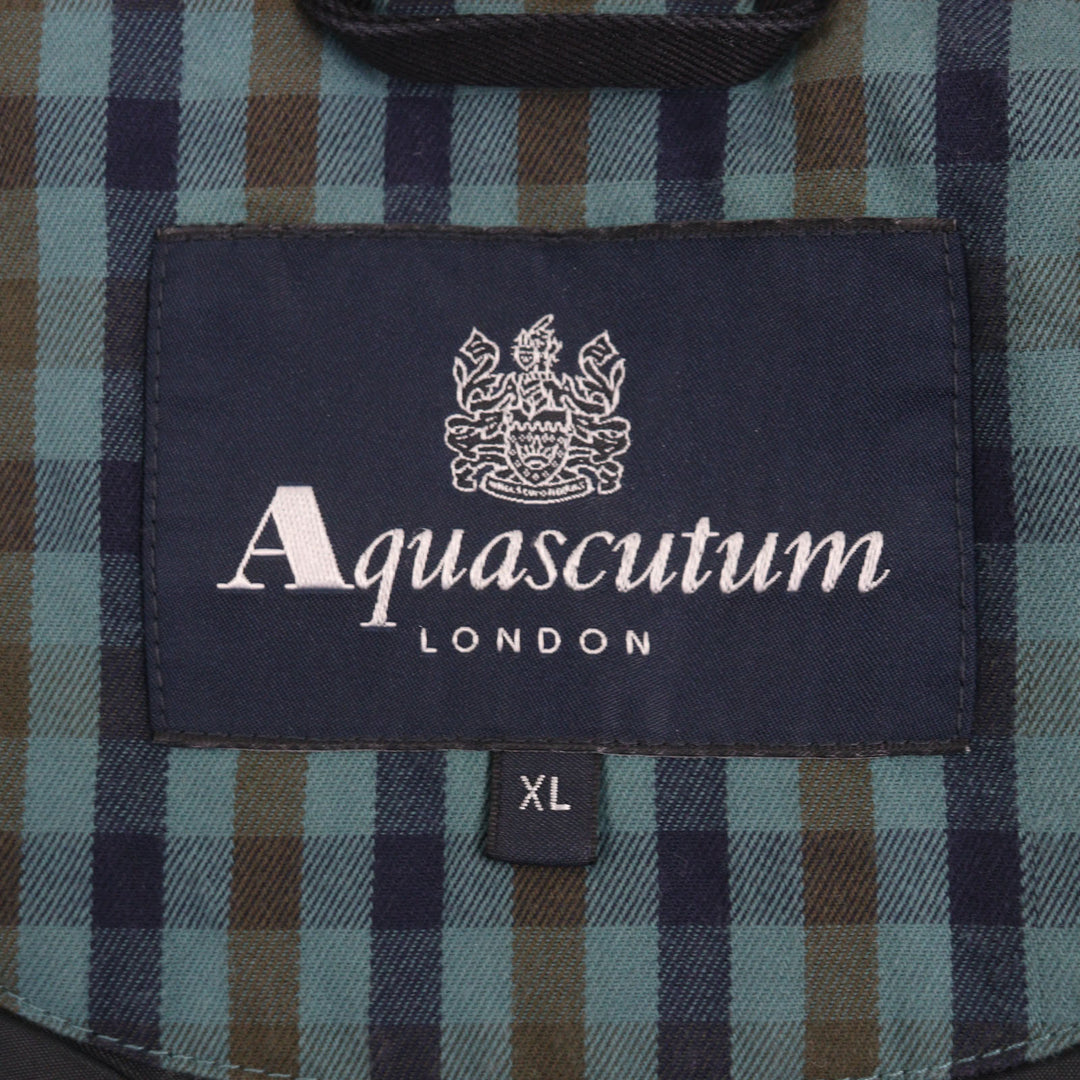 Very Good Aquascutum LONDON coat black cotton mens XL