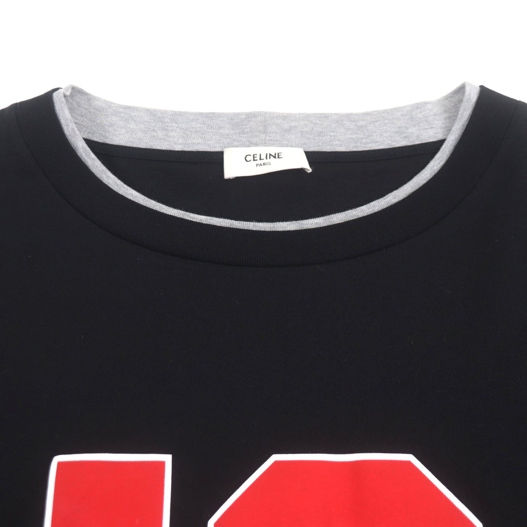 Great CELINE Long-sleeved T-shirt 16 Skater Cotton Jersey Tee Black Grey XL