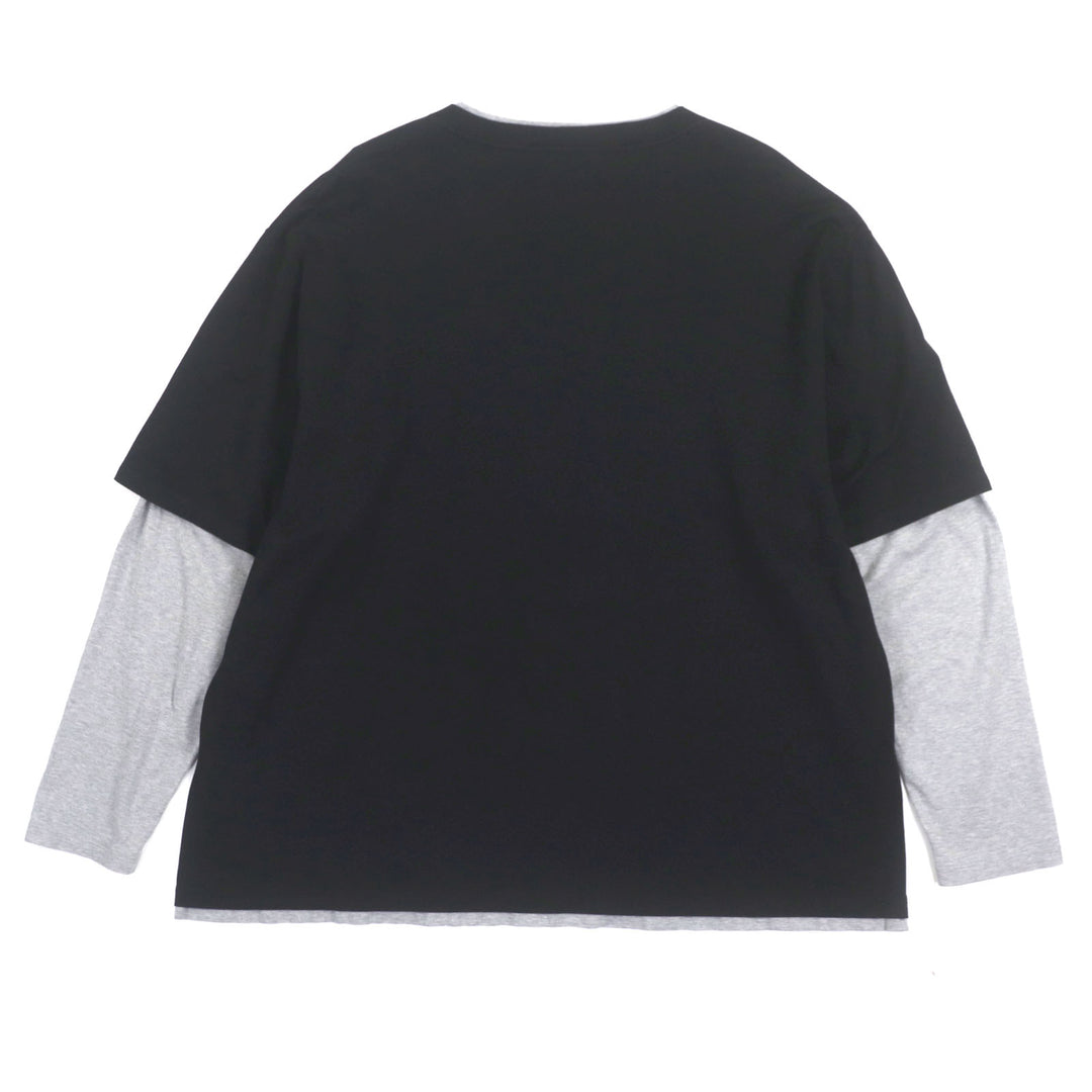 Great CELINE Long-sleeved T-shirt 16 Skater Cotton Jersey Tee Black Grey XL