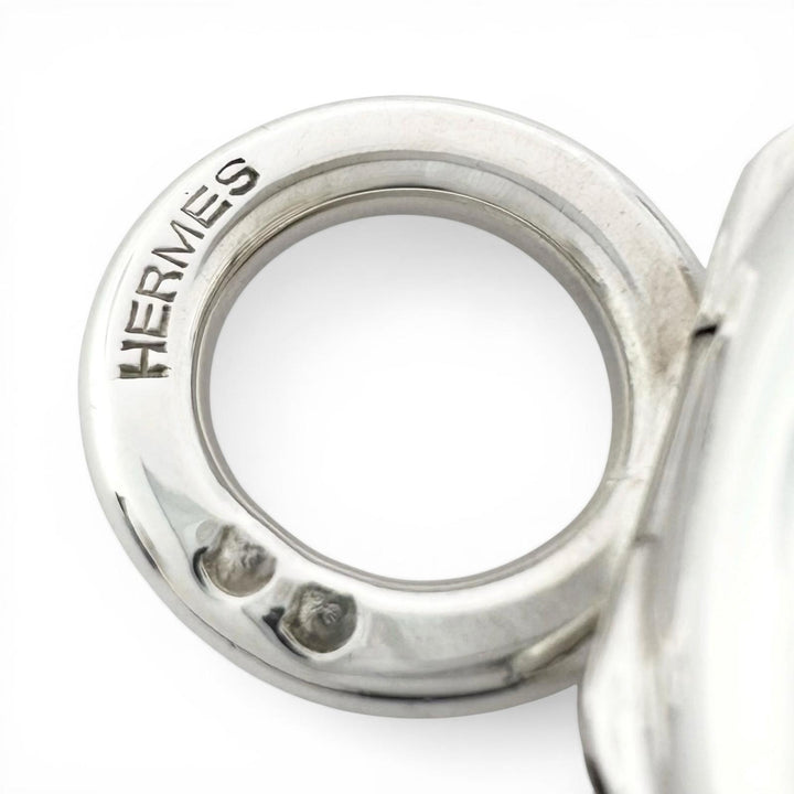 Great HERMES Pendant top Pill case Silver SV925 Women