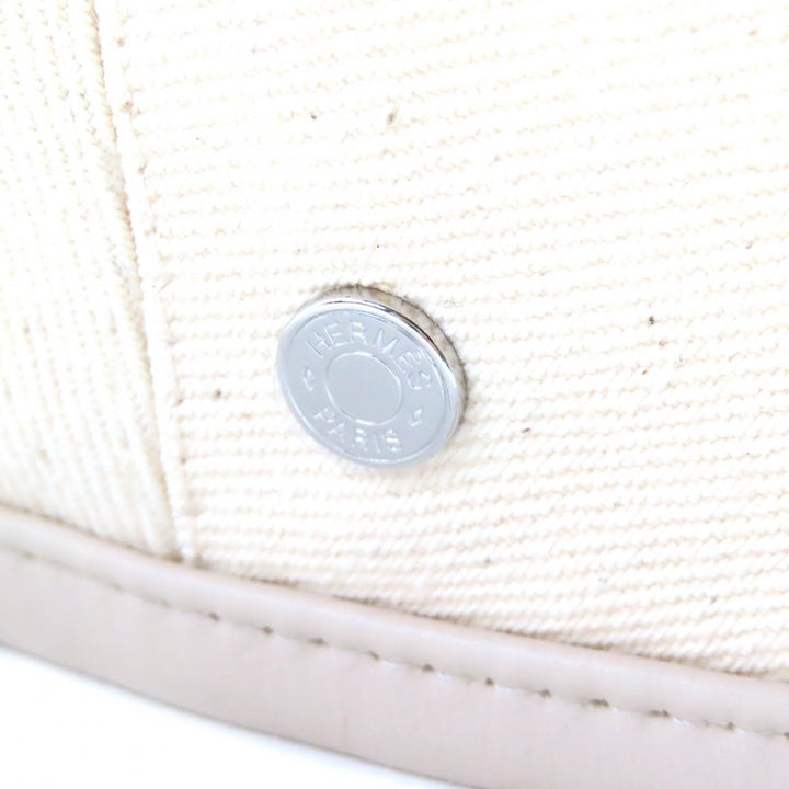 Excellent HERMES beret Saint Honoré Serie Button Denim cotton Women 58 222017N